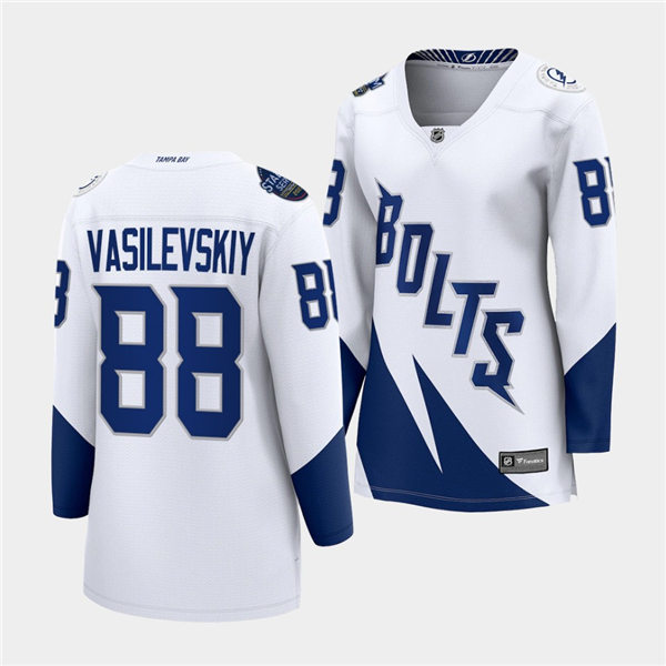 Womens Tampa Bay Lightning #88 Andrei Vasilevskiy Adidas White 2022 Stadium Series Jersey Stitched