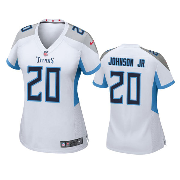 Womens Tennessee Titans #20 Lonnie Johnson Jr. Nike White Limited Jersey