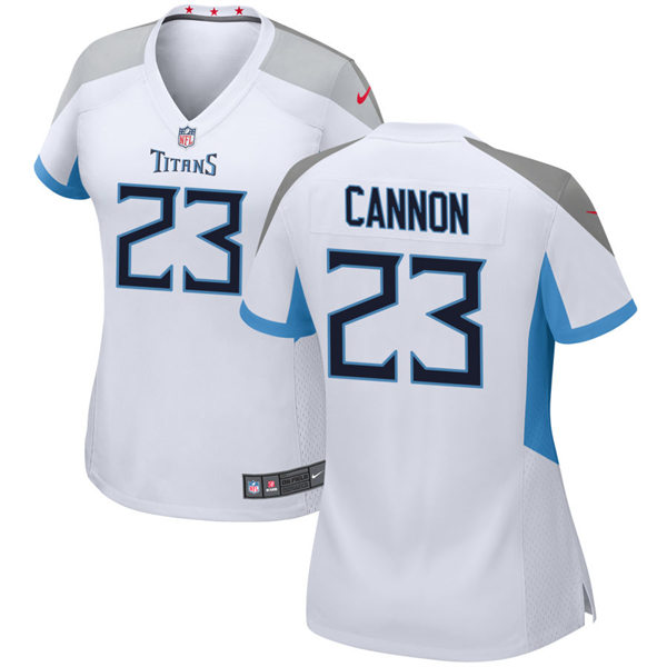 Womens Tennessee Titans #23 Trenton Cannon Nike White Limited Jersey