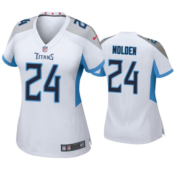 Womens Tennessee Titans #24 Elijah Molden Nike White Stitched Limited Jersey