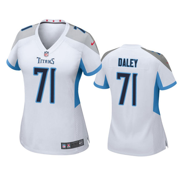 Womens Tennessee Titans #71 Dennis Daley Nike White Limited Jersey