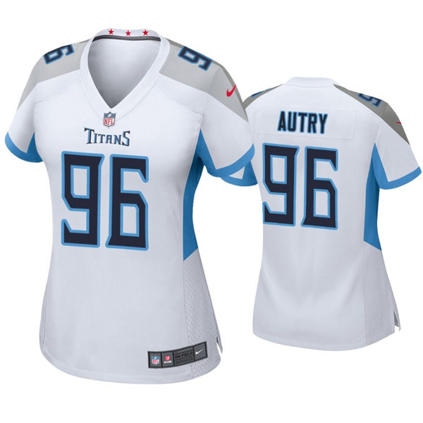 Womens Tennessee Titans #96 Denico Autry Nike White Stitched Limited Jersey