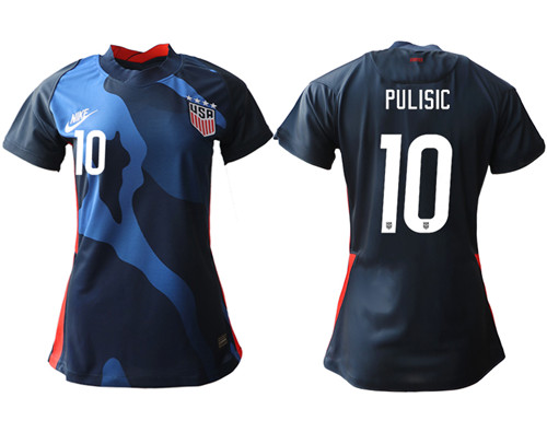 Womens USA #10 Pulisic Away Jersey