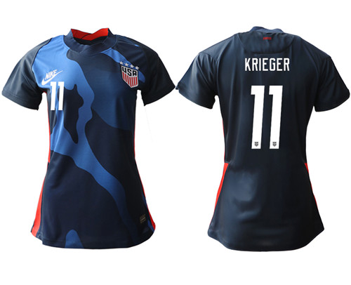 Womens USA #11 Krieger Away Jersey