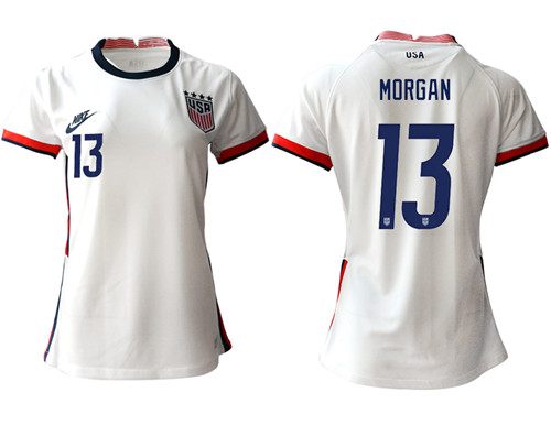 Womens USA #13 Morgan Home Jersey