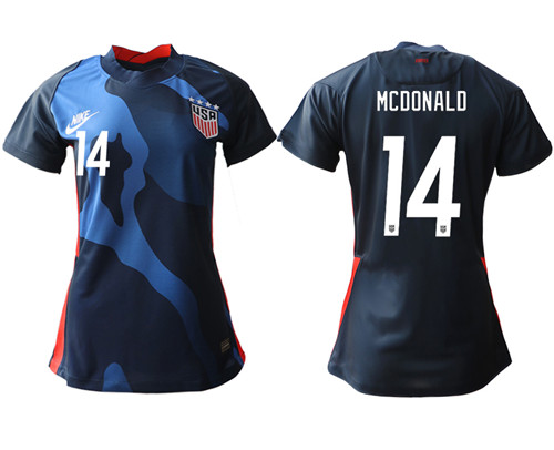 Womens USA #14 Mcdonald Away Jersey