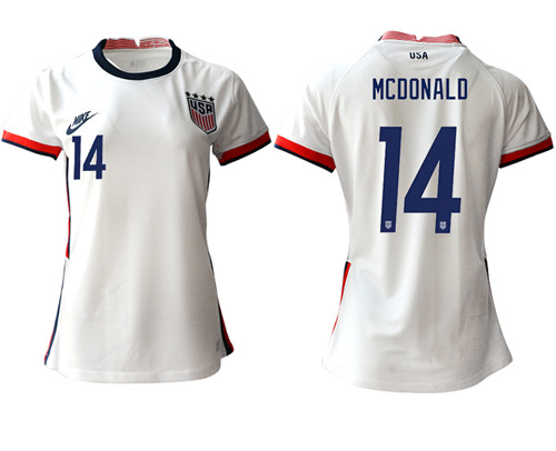 Womens USA #14 Mcdonald Home Jersey