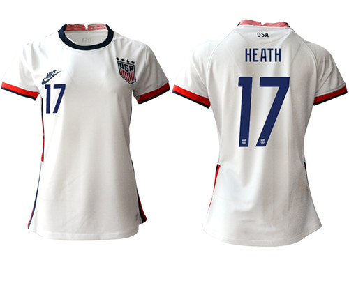 Womens USA #17 Heath Home Jersey