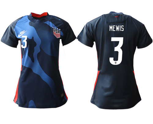 Womens USA #3 Mewis Away Jersey