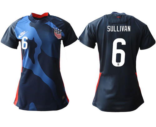 Womens USA #6 Sullivan Away Jersey