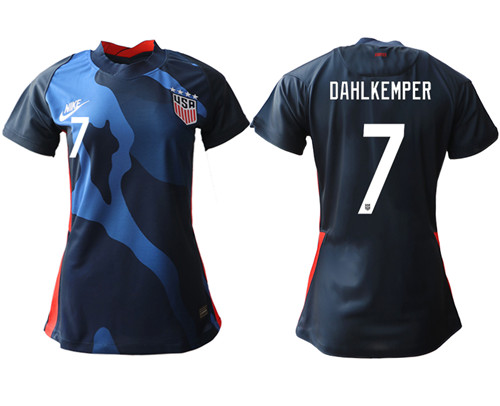 Womens USA #7 Dahlkemper Away Jersey