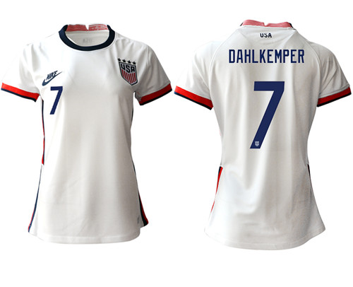 Womens USA #7 Dahlkemper Home Jersey