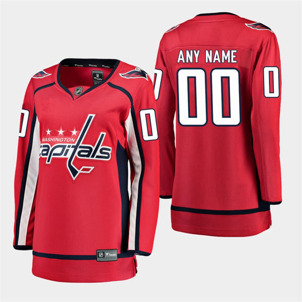 Womens Washington Capitals Custom Stitched adidas Home Red Jersey Stitched