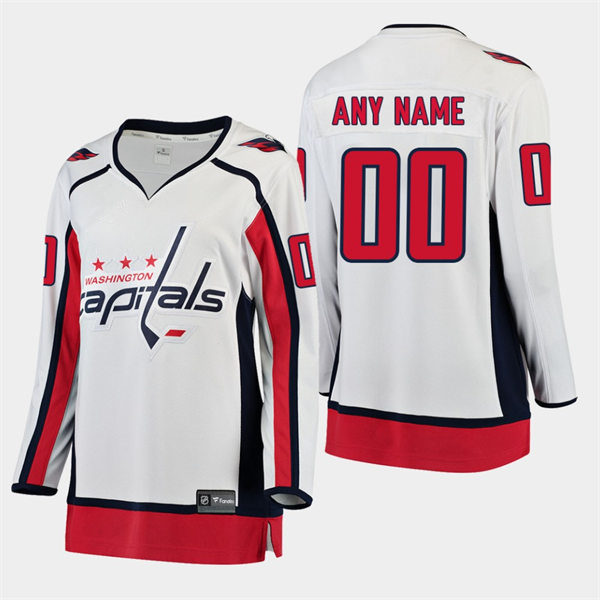 Womens Washington Capitals Custom adidas Away White Jersey Stitched