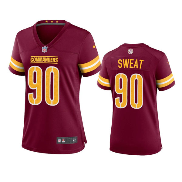Womens Washington Commanders #90 Montez Sweat Burgundy Limited Jersey