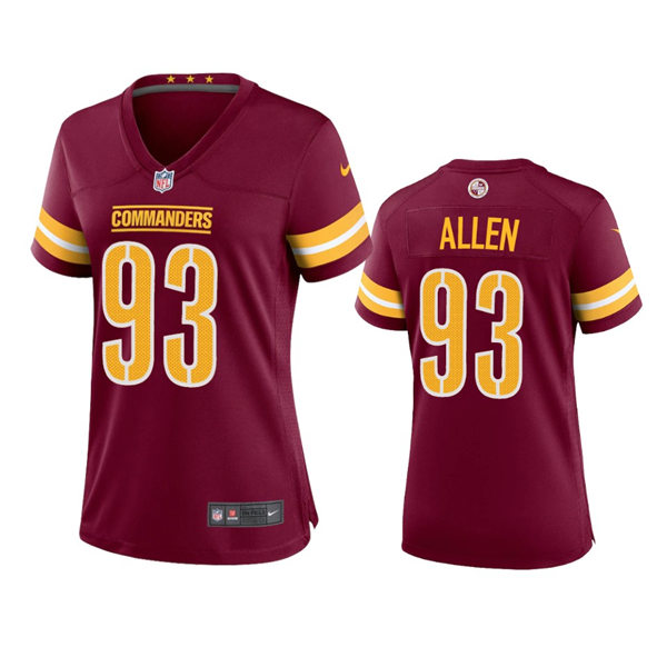 Womens Washington Commanders #93 Jonathan Allen Burgundy Limited Jersey