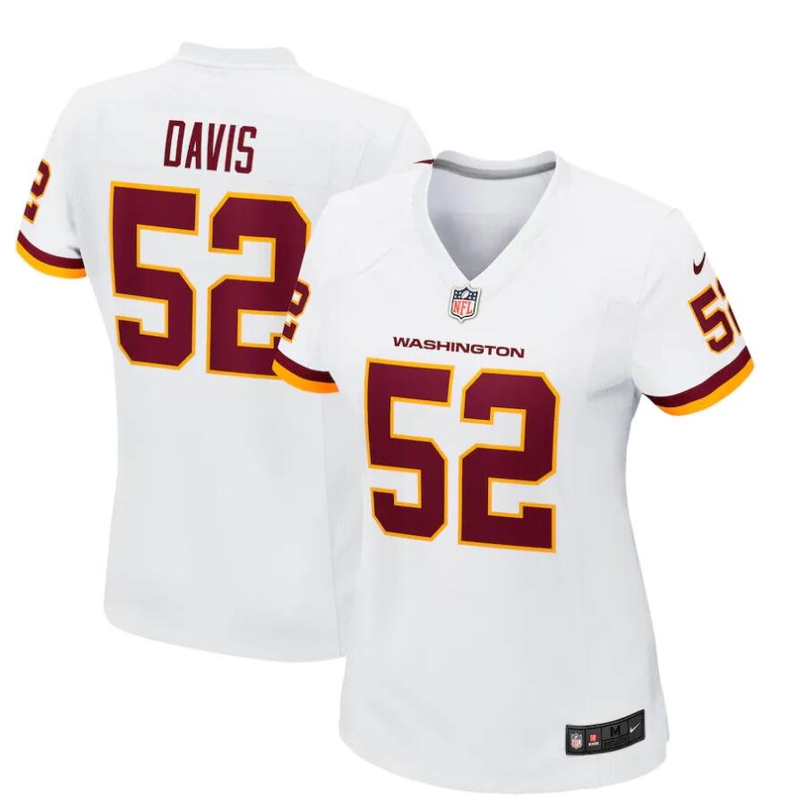 Womens Washington Football Team #52 Jamin Davis Nike White Limited Player Jersey