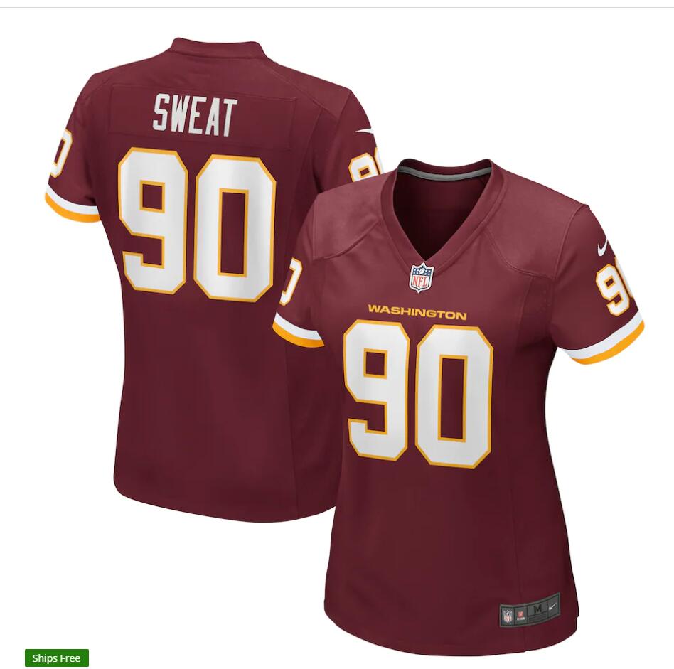 Womens Washington Football Team #90 Montez Sweat Nike Burgundy Limited Player Jersey
