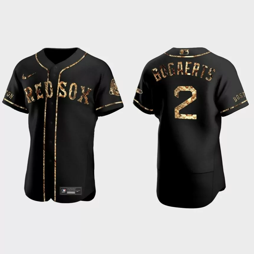 Xander Bogaerts Boston Red Sox Python Skin Authentic Jersey – Black