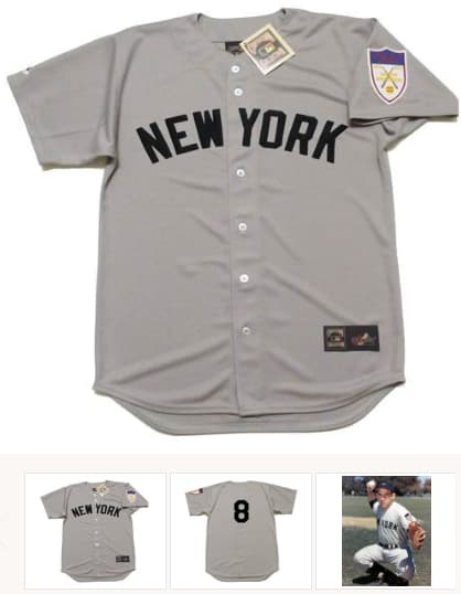 YOGI BERRA New York Yankees 1951 Majestic Cooperstown Throwback Away Jersey