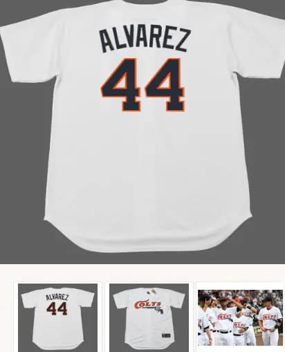 YORDAN ALVAREZ Houston Colt .45's 1960's Home Majestic Baseball Throwback Jersey