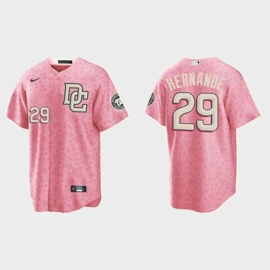 Yadiel Hernandez Washington Nationals City Connect Special Edition jersey – Pink