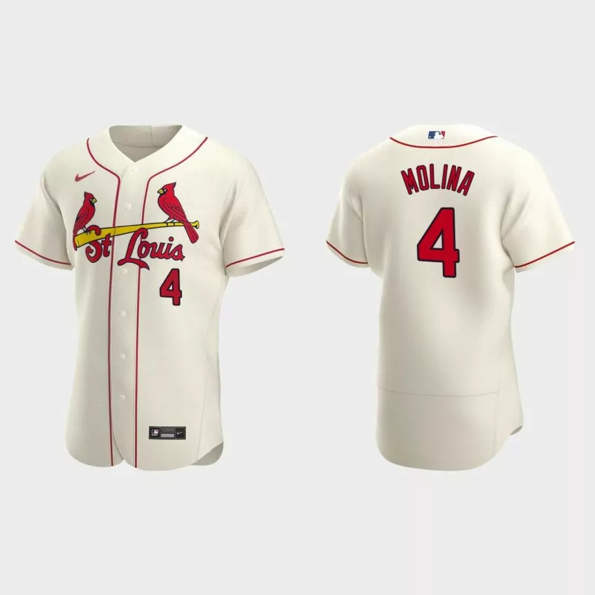 Yadier Molina #4 St. Louis Cardinals Cream Authentic 2020 Alternate Jersey