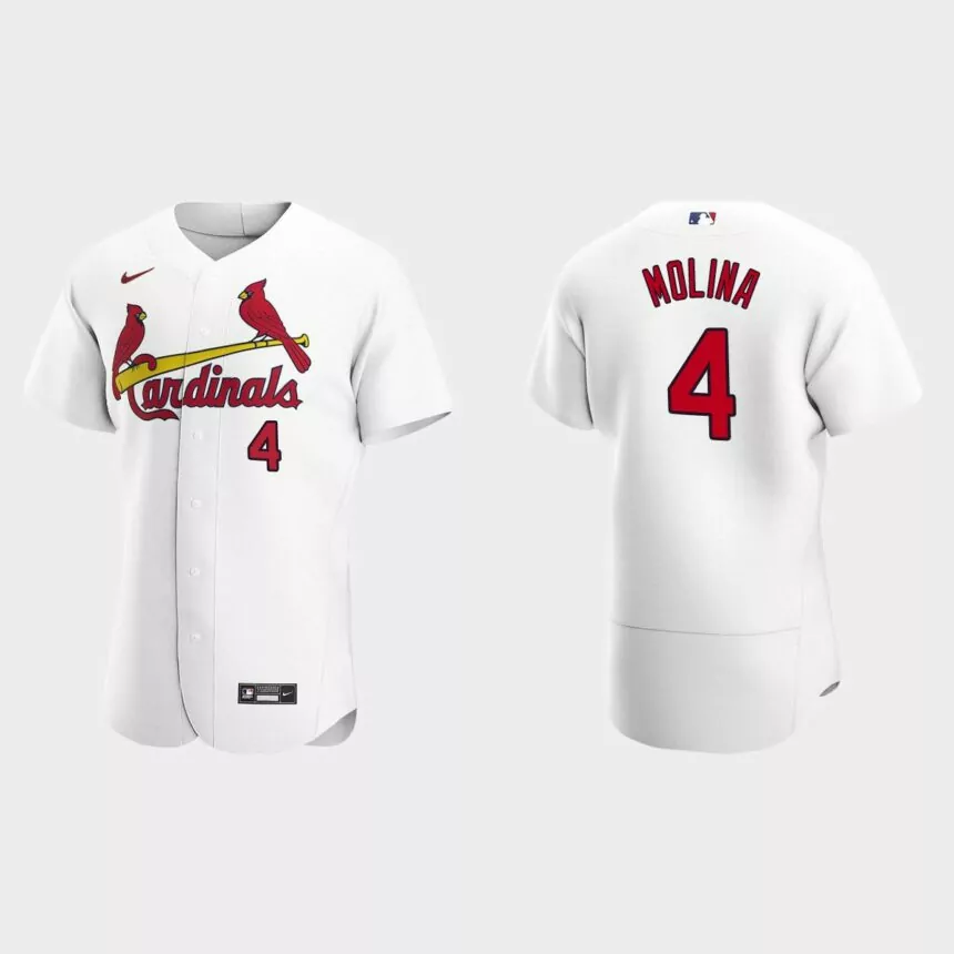Yadier Molina #4 St. Louis Cardinals White Authentic 2020 Home Jersey