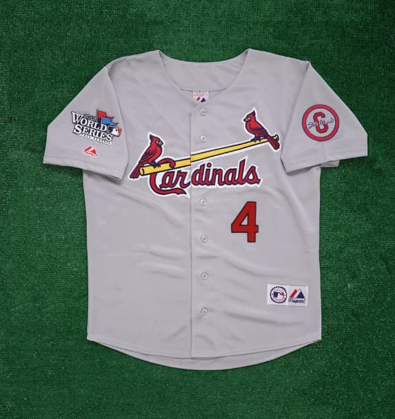 Yadier Molina 2013 St. Louis Cardinals World Series Grey Road Men's Jersey