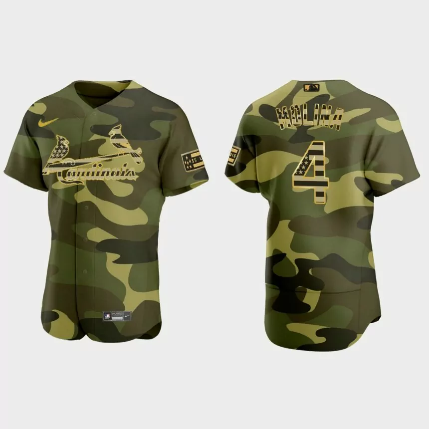 Yadier Molina St. Louis Cardinals 2022 Armed Forces Day Jersey – Camo