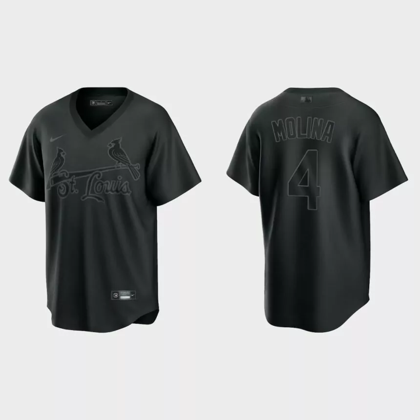 Yadier Molina St. Louis Cardinals Pitch Black Fashion Jersey – Black