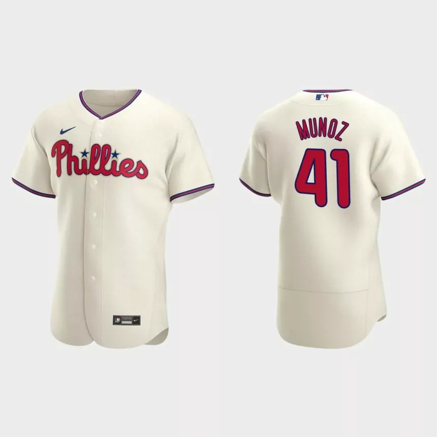 Yairo Munoz Philadelphia Phillies Authentic Alternate Jersey – Cream