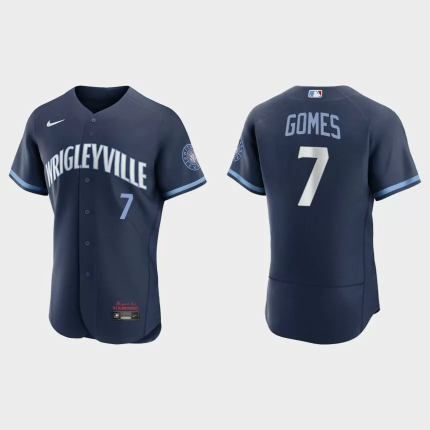 Yan Gomes Chicago Cubs 2021 City Connect Authentic Jersey – Navy