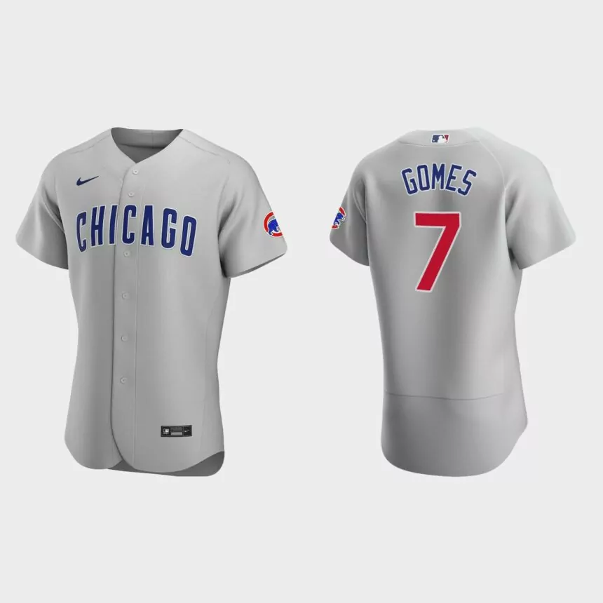 Yan Gomes Chicago Cubs Authentic Road Jersey – Gray