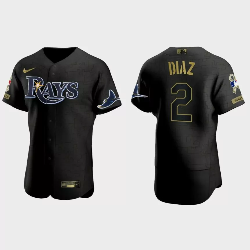 Yandy Diaz Tampa Bay Rays 2021 Salute to Service Jersey – All Black