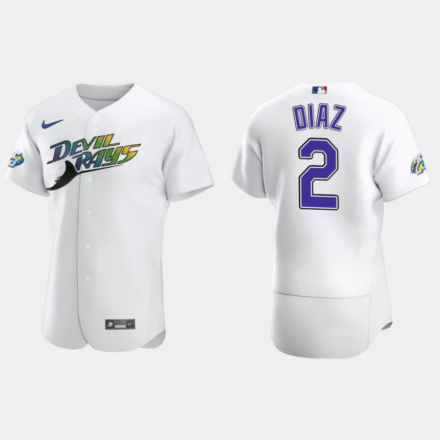 Yandy Diaz Tampa Bay Rays 25th Anniversary Authentic Jersey – White