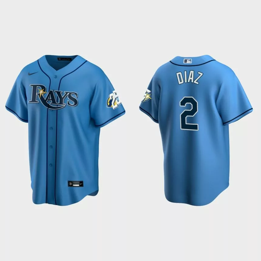 Yandy Diaz Tampa Bay Rays 25th Anniversary Replica Jersey – Light Blue