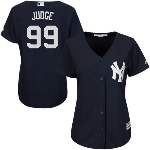 Yankees #99 Aaron Judge Navy Blue Alternate Women's Stitched MLB Jersey
