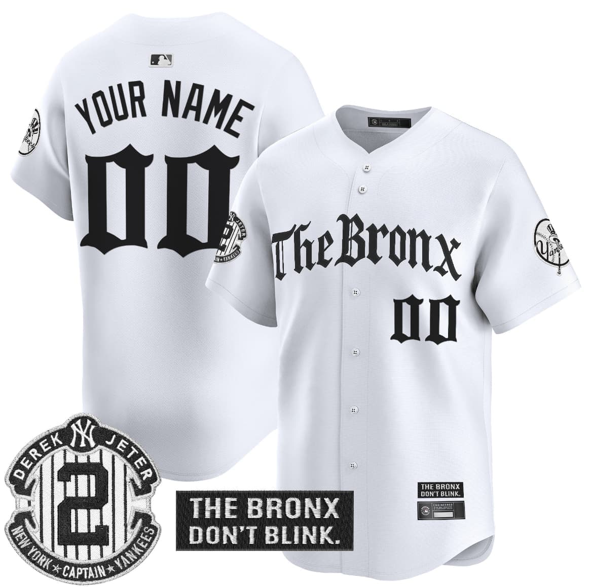 Yankees ‘The Bronx – Gothic Ink Drop Edition’ Vapor Premier Limited Custom Jersey –  All Stitched