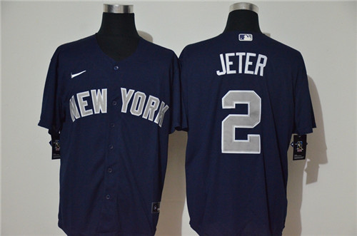 Yankees 2 Derek Jeter Navy Nike Cool Base Jersey