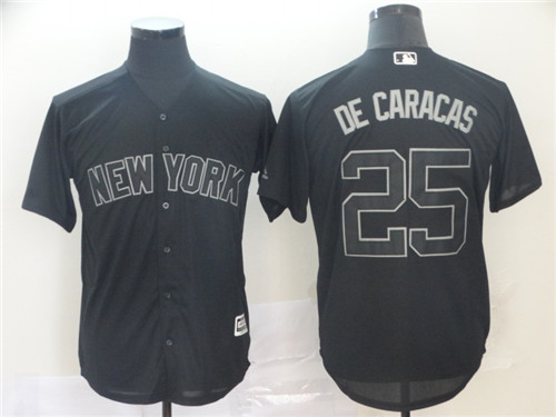 Yankees 25 Gleyber Torres De Caracas Black 2019 Players' Weekend Player Jersey