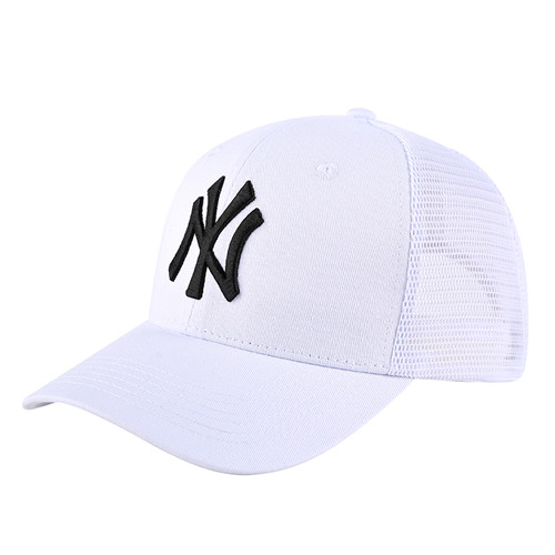 Yankees Team Logo White Peaked Adjustable Hat TX