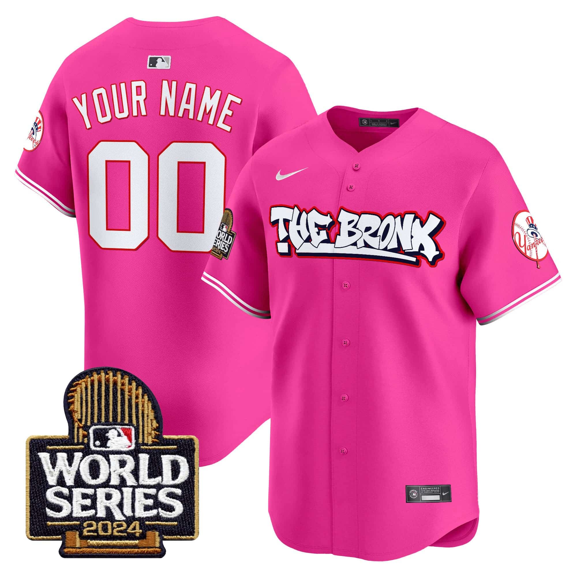 Yankees The Bronx 2024 World Series Vapor Premier Limited Custom Jersey  –  All Stitched