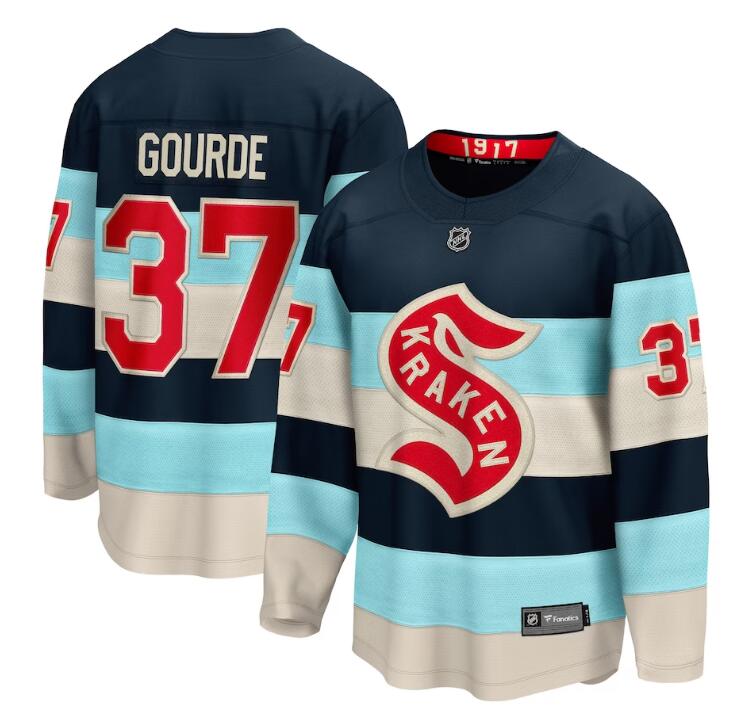 Yanni Gourde Seattle Kraken Fanatics Branded 2024 NHL Winter Classic Breakaway Player Jersey - Deep Sea Blue