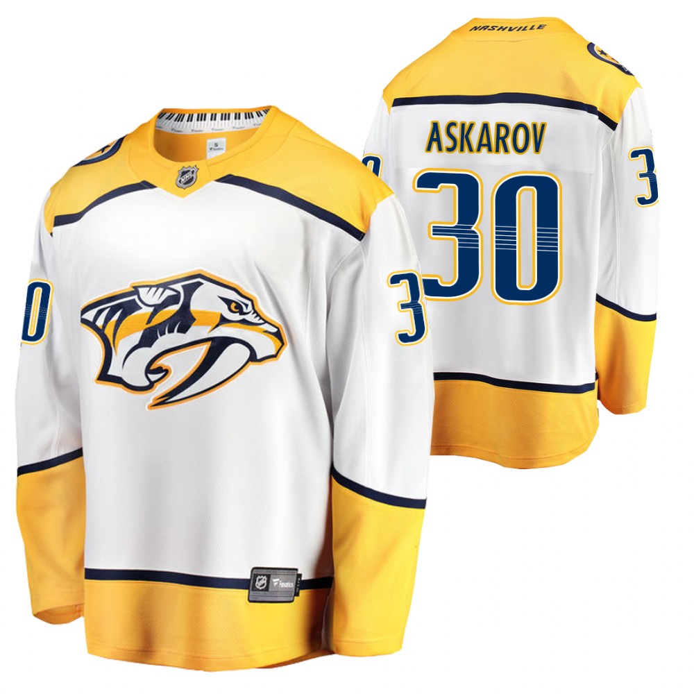 Yaroslav Askarov Nashville Predators 2020 NHL Draft White Away Jersey