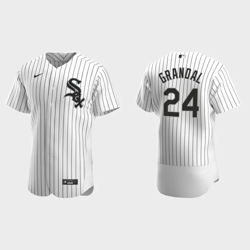 Yasmani Grandal #24 Chicago White Sox Authentic Home Jersey – White
