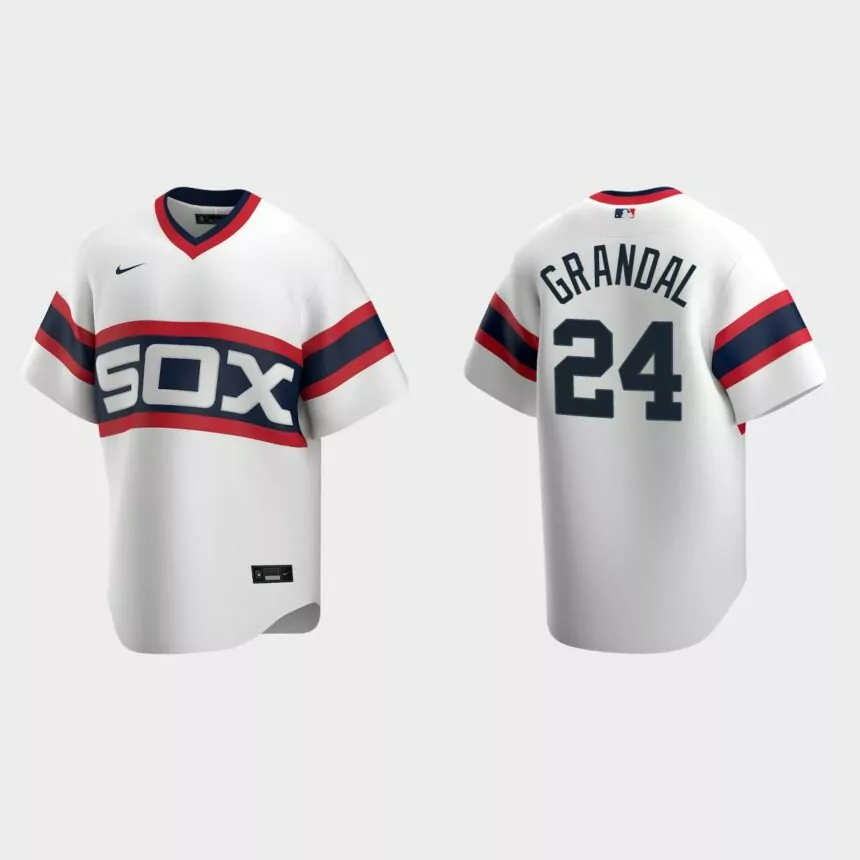 Yasmani Grandal #24 Chicago White Sox Cooperstown Collection Home Jersey – White