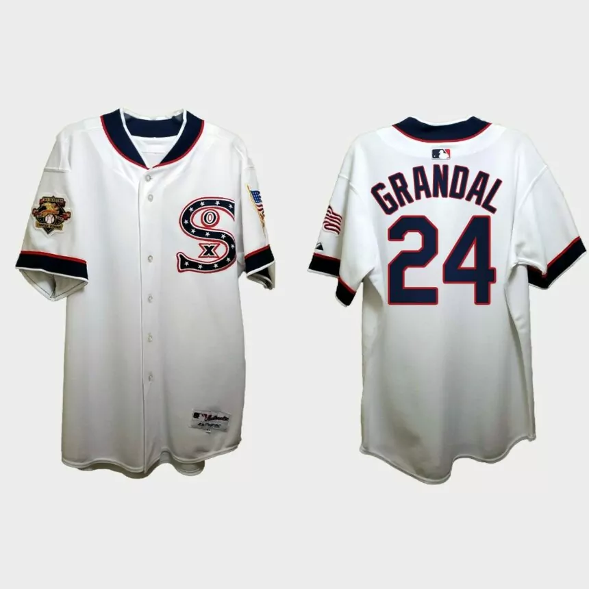 Yasmani Grandal Chicago White Sox Independence Day 1917 Throwback Jersey – White
