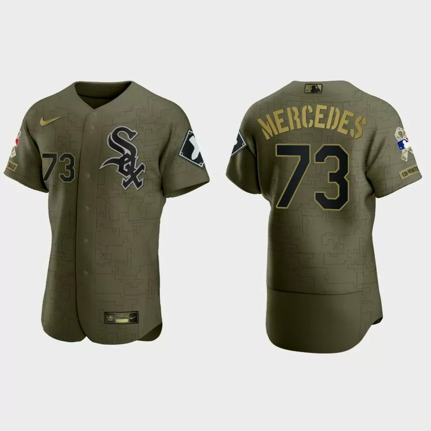 Yermin Mercedes Chicago White Sox 2021 Salute to Service Digital Camo Jersey – Green