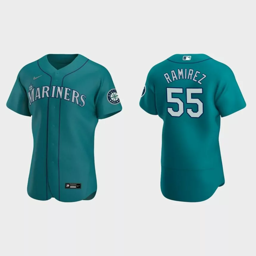 Yohan Ramirez #55 Seattle Mariners Authentic Alternate Jersey – Aqua